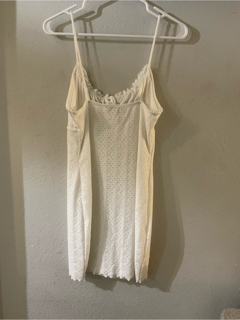 Lovely Day White Eyelet Dress with Spaghetti Straps - Picture 3 of 5